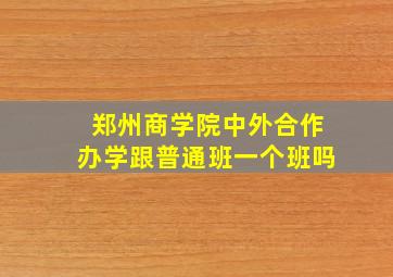 郑州商学院中外合作办学跟普通班一个班吗