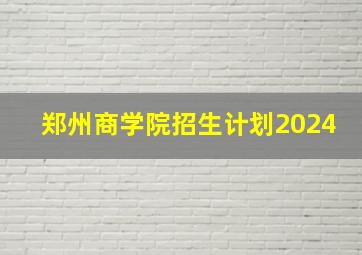 郑州商学院招生计划2024