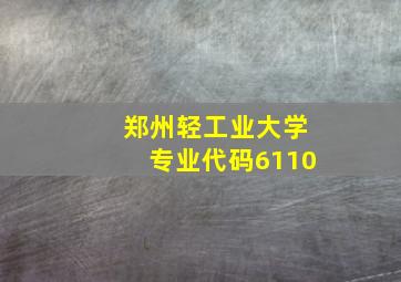 郑州轻工业大学专业代码6110