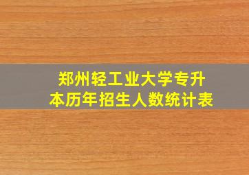 郑州轻工业大学专升本历年招生人数统计表