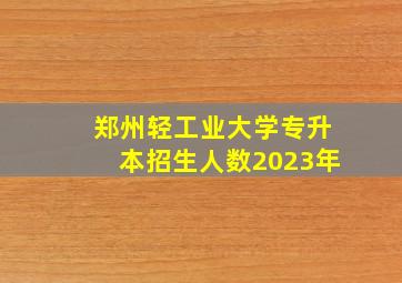 郑州轻工业大学专升本招生人数2023年