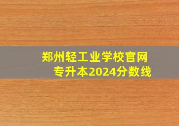 郑州轻工业学校官网专升本2024分数线