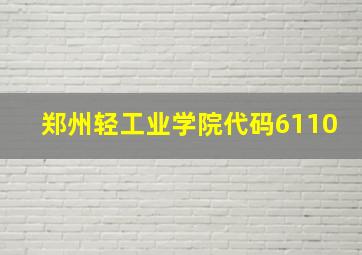 郑州轻工业学院代码6110