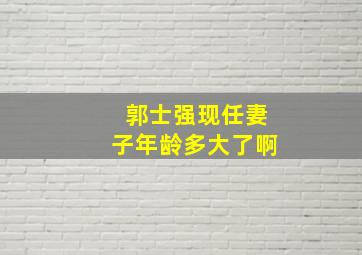 郭士强现任妻子年龄多大了啊