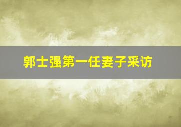 郭士强第一任妻子采访