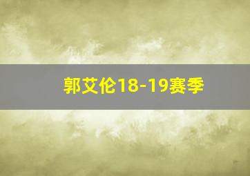 郭艾伦18-19赛季