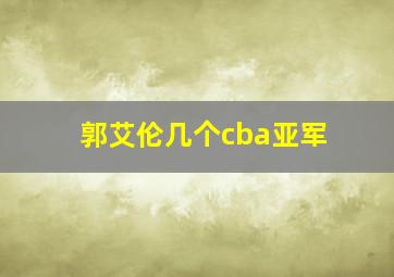 郭艾伦几个cba亚军