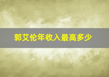 郭艾伦年收入最高多少