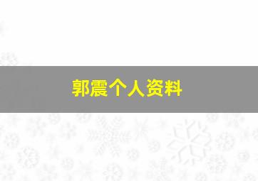 郭震个人资料