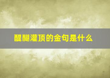 醍醐灌顶的金句是什么