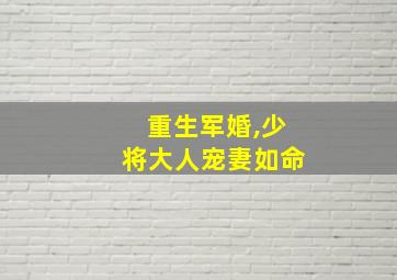 重生军婚,少将大人宠妻如命