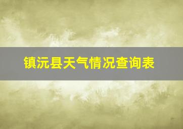 镇沅县天气情况查询表