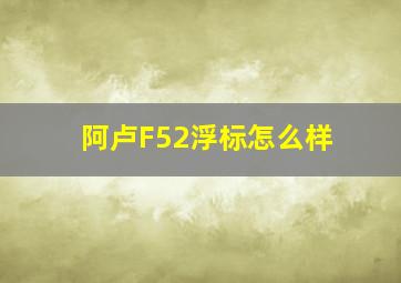 阿卢F52浮标怎么样