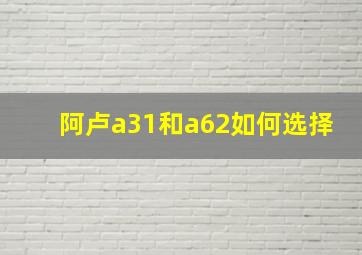 阿卢a31和a62如何选择