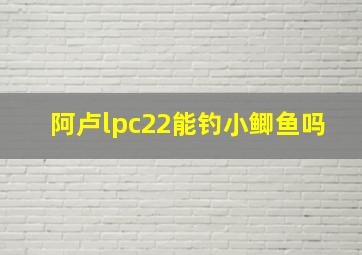 阿卢lpc22能钓小鲫鱼吗