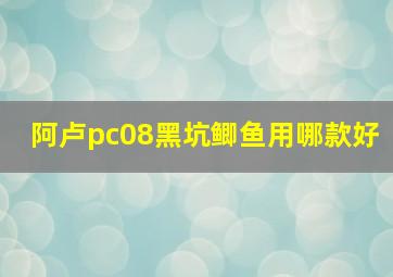 阿卢pc08黑坑鲫鱼用哪款好