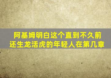 阿基姆明白这个直到不久前还生龙活虎的年轻人在第几章