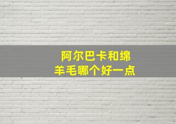 阿尔巴卡和绵羊毛哪个好一点