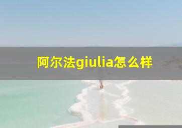 阿尔法giulia怎么样