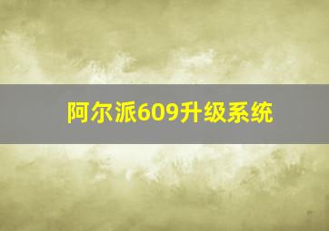 阿尔派609升级系统