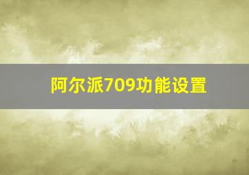 阿尔派709功能设置