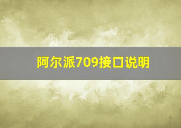 阿尔派709接口说明