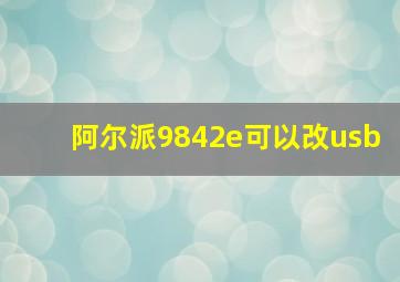 阿尔派9842e可以改usb