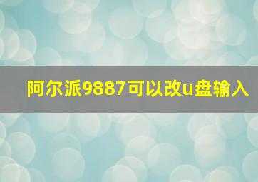 阿尔派9887可以改u盘输入