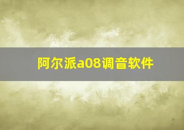 阿尔派a08调音软件