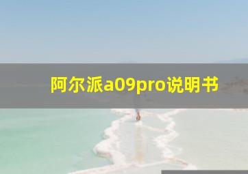 阿尔派a09pro说明书