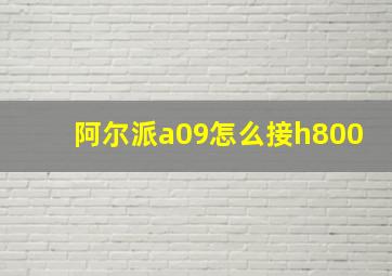 阿尔派a09怎么接h800