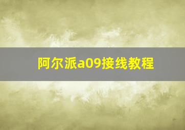 阿尔派a09接线教程