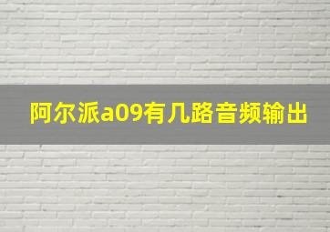 阿尔派a09有几路音频输出