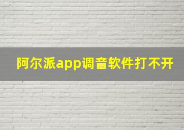 阿尔派app调音软件打不开