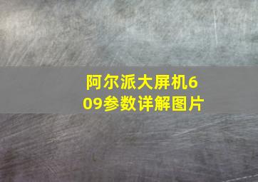 阿尔派大屏机609参数详解图片