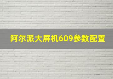 阿尔派大屏机609参数配置