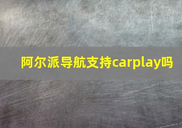 阿尔派导航支持carplay吗