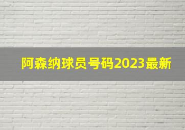 阿森纳球员号码2023最新