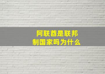 阿联酋是联邦制国家吗为什么