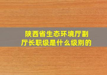 陕西省生态环境厅副厅长职级是什么级别的