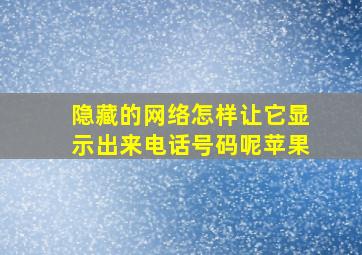 隐藏的网络怎样让它显示出来电话号码呢苹果