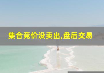 集合竞价没卖出,盘后交易