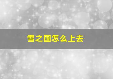 雪之国怎么上去