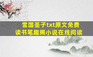 雪国圣子txt原文免费读书笔趣阁小说在线阅读