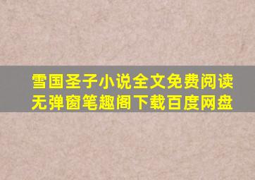 雪国圣子小说全文免费阅读无弹窗笔趣阁下载百度网盘