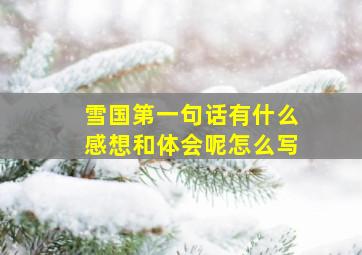 雪国第一句话有什么感想和体会呢怎么写