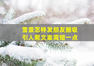 雪景怎样发朋友圈吸引人呢文案简短一点