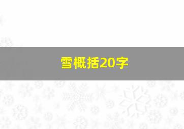 雪概括20字