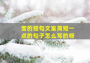 雪的短句文案简短一点的句子怎么写的呀