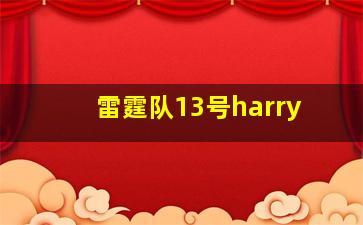 雷霆队13号harry